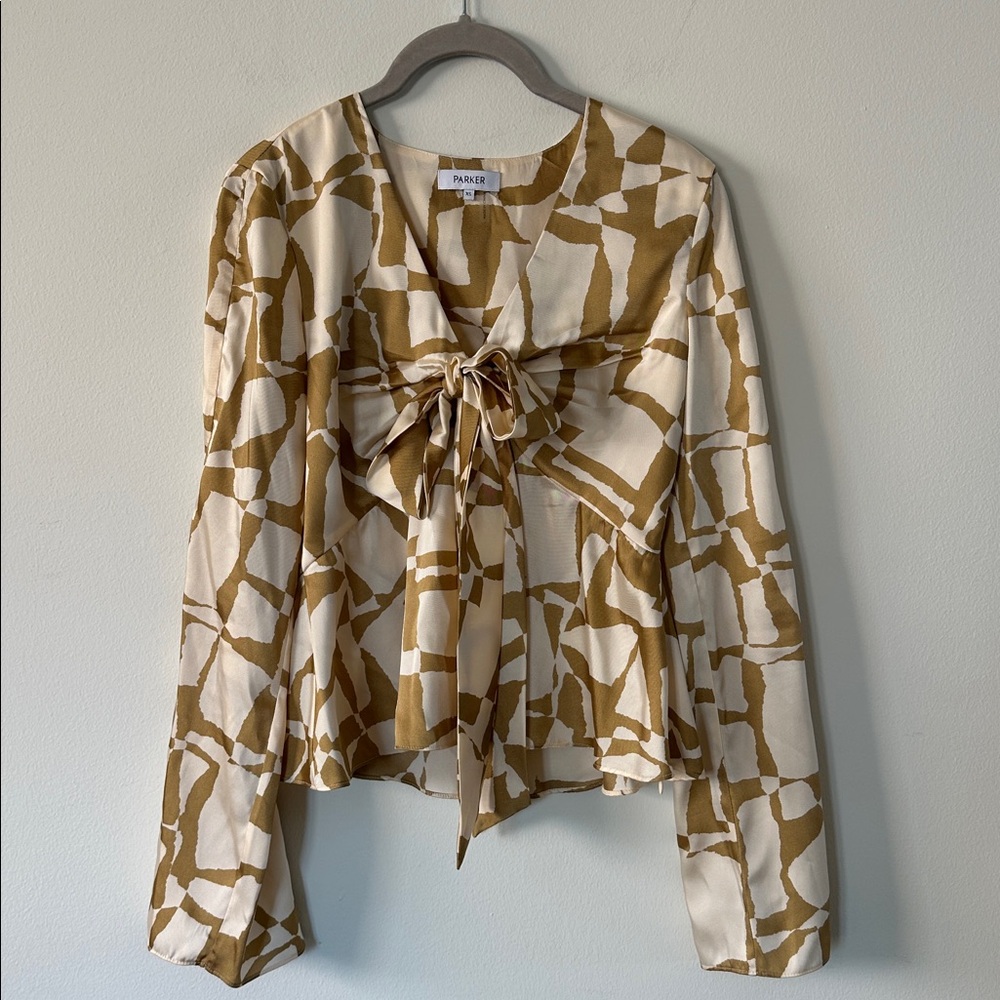 Parker Abstract Tan and Cream Top